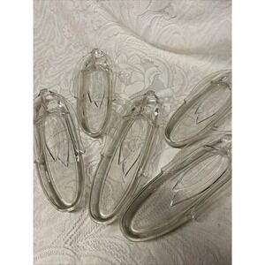 Vintage Corn on the Cob Plates: Clear Pressed Glass Dishes, Set of 5